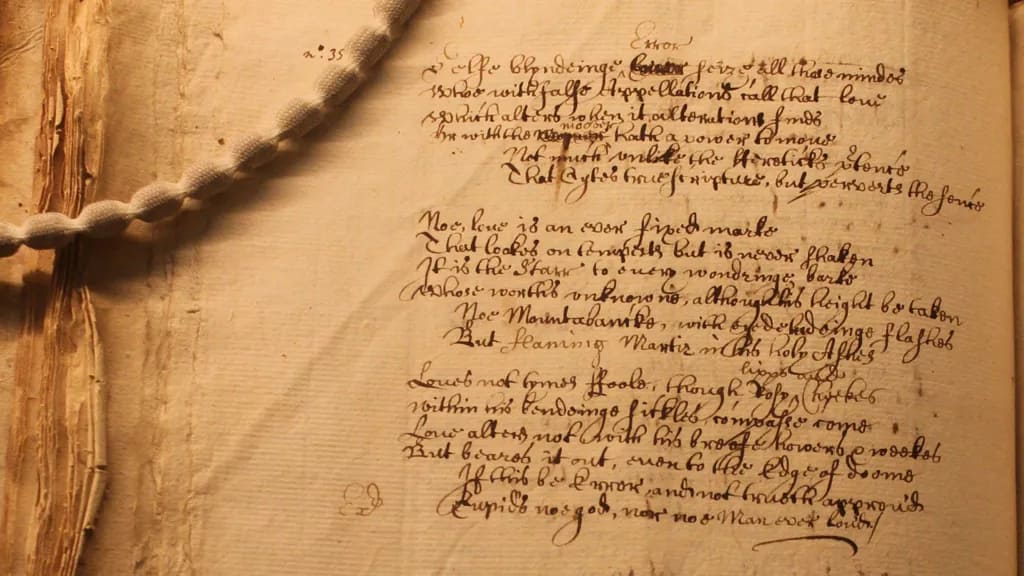 shakespeare-love-poem Rare copy of famous Shakespeare love poem found