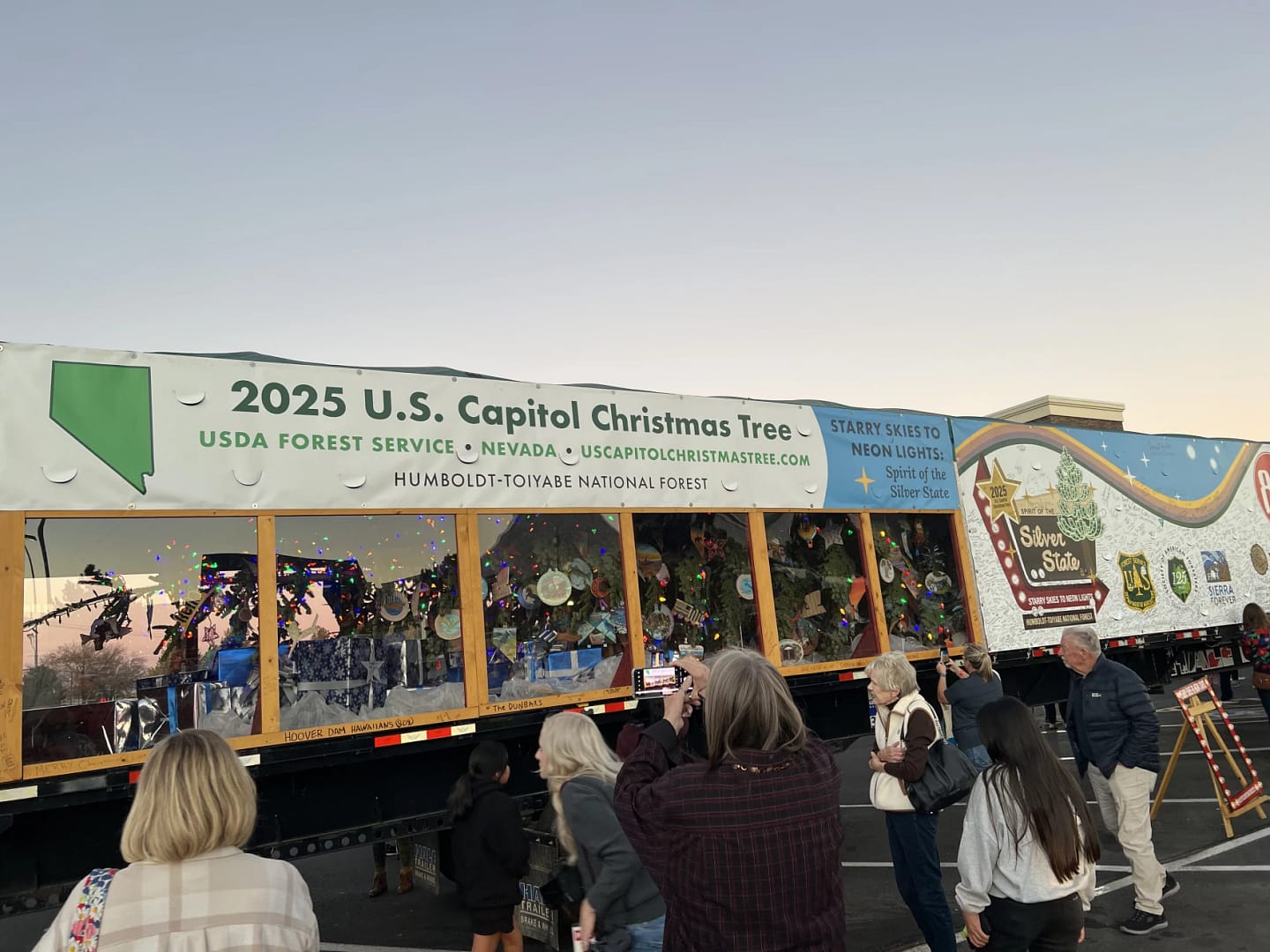 The U.S. Capitol Christmas Tree stopped in Flagstaff on Nov. 7, 2025, as part of its journey from Nevada to Washington, D.C.