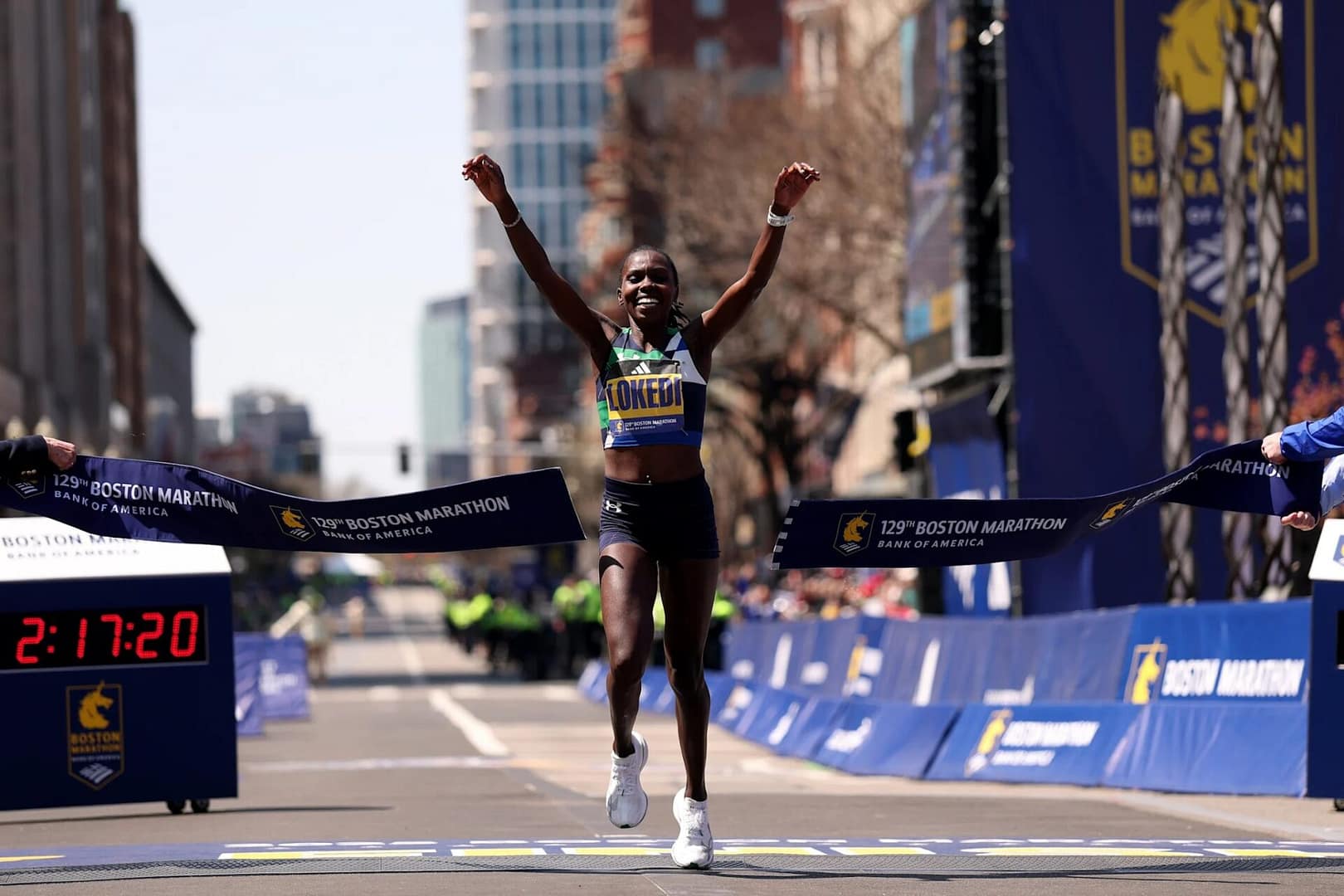 Sharon Lokedi at the Boston Marathon