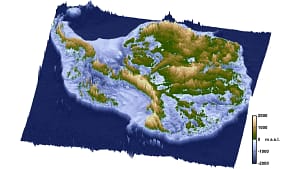Radar images of the sub-ice topography