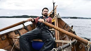 Archaeologist sailing like a Viking