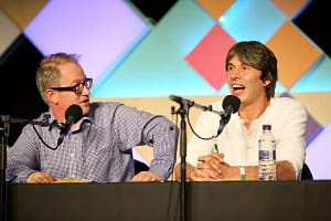 Popular BBC Radio 4 program (and podcast) "The Infinite Monkey Cage" Hosts Robin Ince (left), the comedian, and Brian Cox, the professor, are joined by a panel.