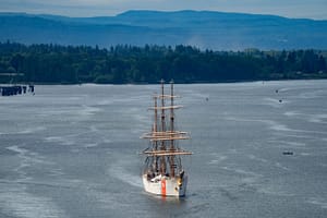 300-foot Eagle tall ship arrives in Portland