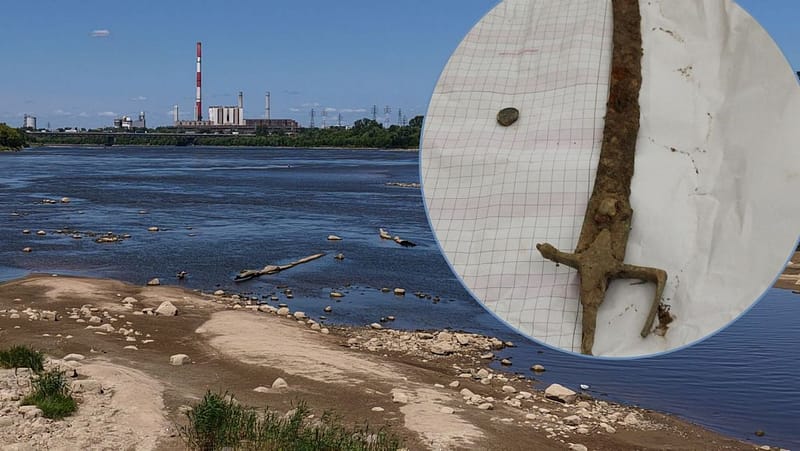 A rusty infantry saber, likely used by grenadiers or non-commissioned officers in the second half of the 18th century, has been found in Warsaw’s Vistula River.